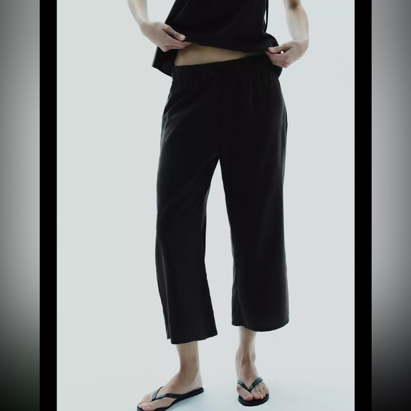 Zara FLOWY CROP PANTS - Picture 3 of 8